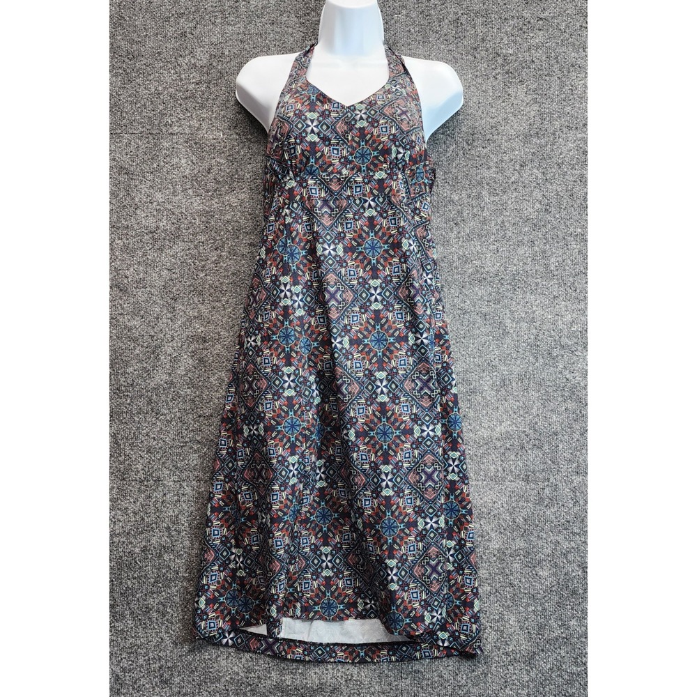 Krimson Klover Women Boho Geometric Halter Smocked Travel Sundress Size Medium
